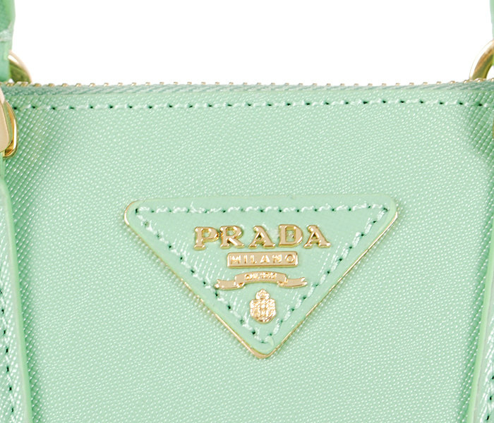 2014 Prada Shiny Saffiano Leather Two Handle Bag BL0838 Light green for sale